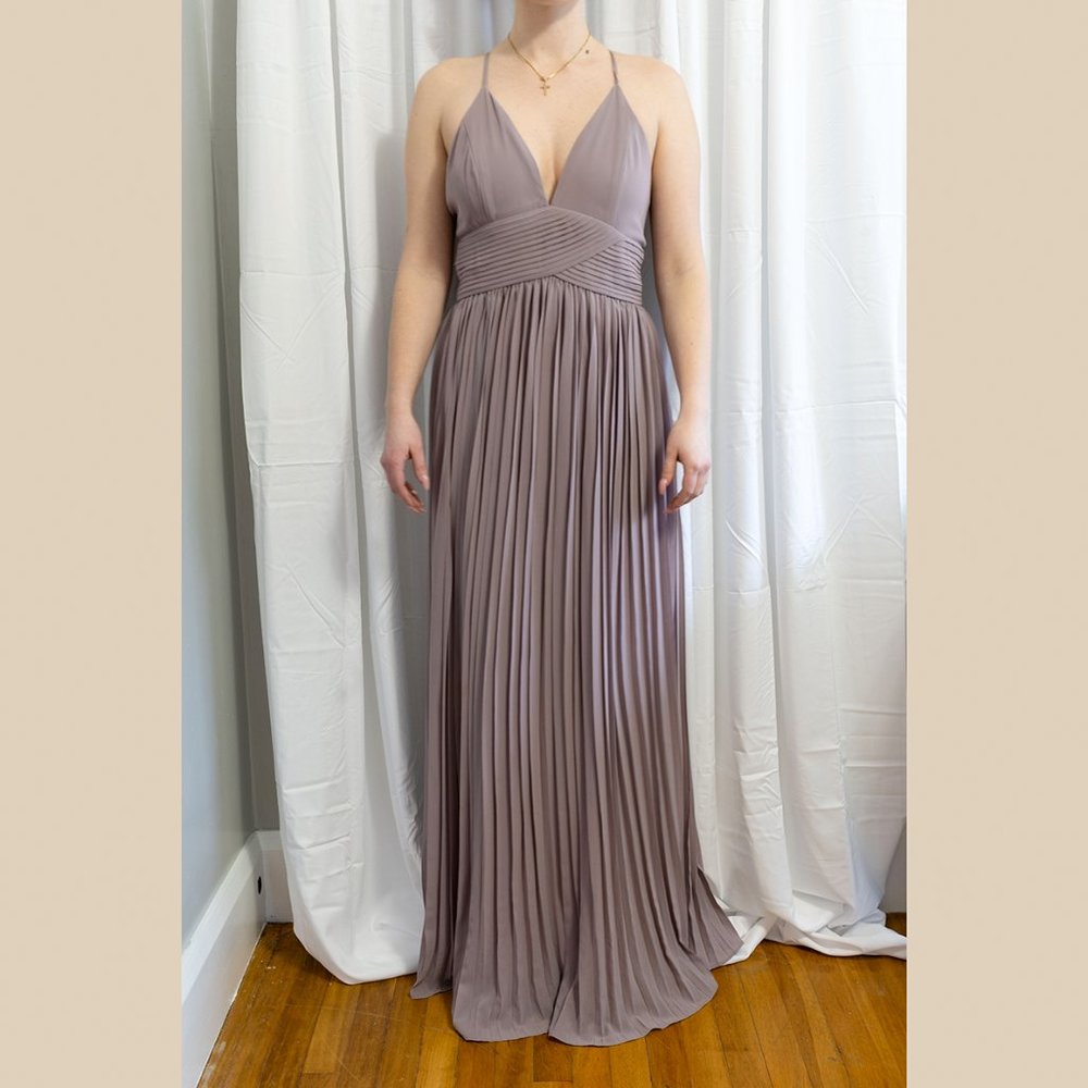 Move Pink Floor length Accordion Gown